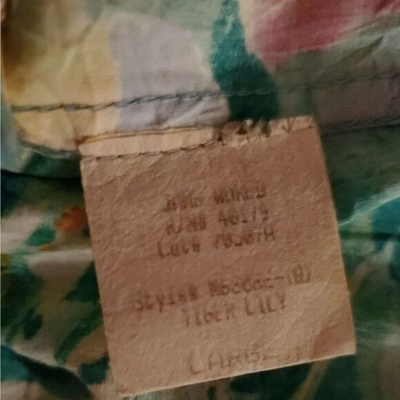 Vtg. Jams World Tiger Lily Aloha Shirt Short Set L - Picture 8 of 12